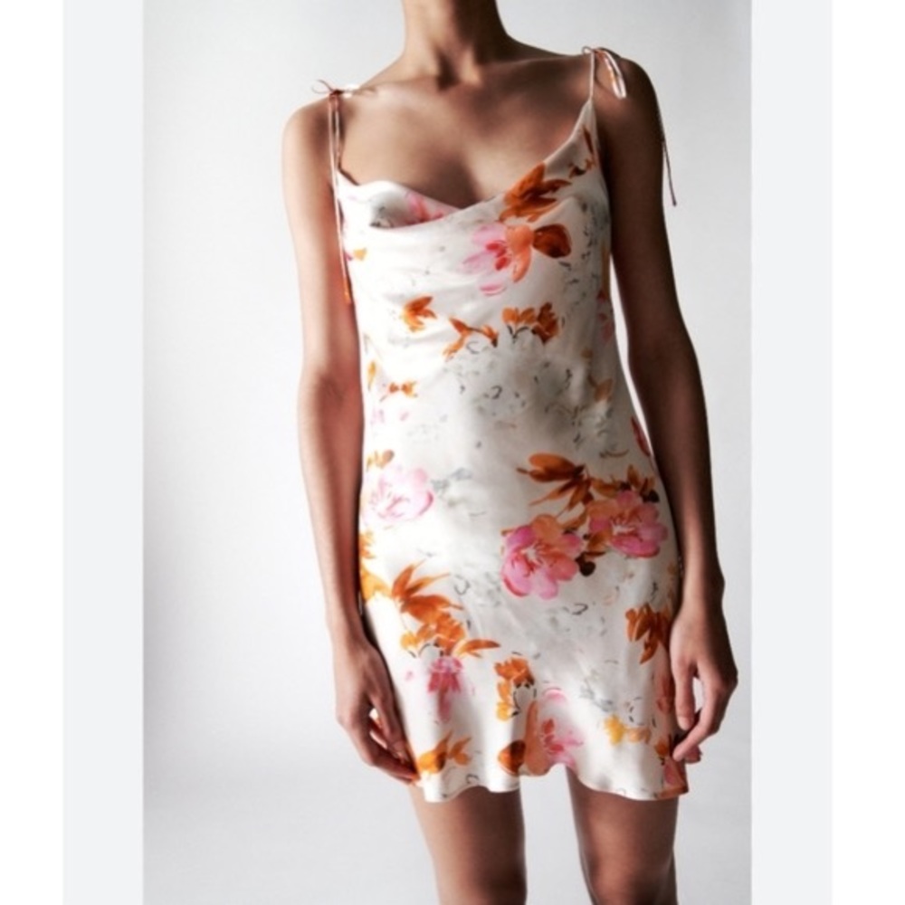 Beautiful silky floral slip dress - ZARA - medium - brand new